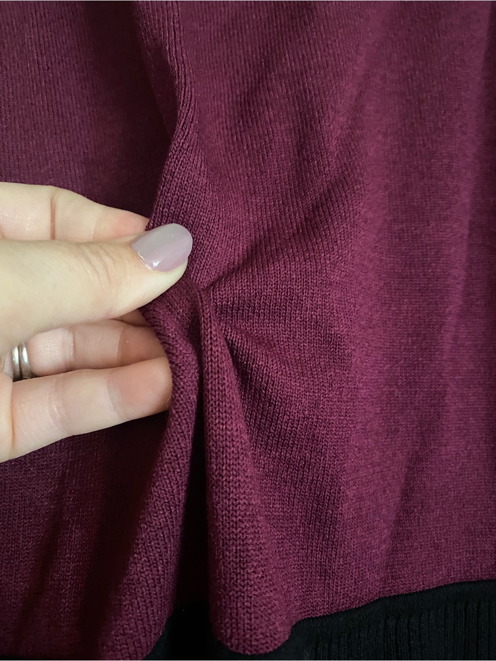 Ann Taylor Maroon and Black Sleeveless Knit Dress - Picture 3 of 6
